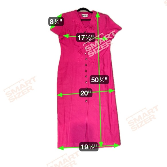 Vintage S.L. Fashions Pencil Dress w/ Flower Embroidery Metal Buttons, Sz 16 - Picture 8 of 8